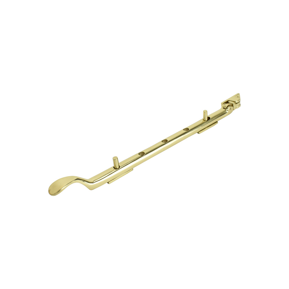 Dart Classic Victorian Spoon End Window Casement Stay - Polished Brass (12 Inch)